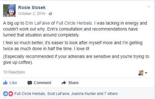 praise for full circle herbal consultations